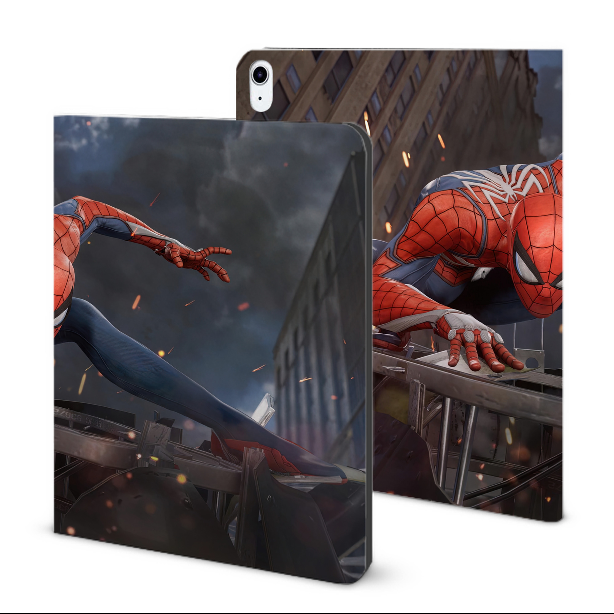 （画像用） Spider Man スパイダーマン IPad ケース ブック型 PUレザー TPU 耐衝撃 軽量 薄型 ペン収納なし 全面保護 IPad 各モデル対応